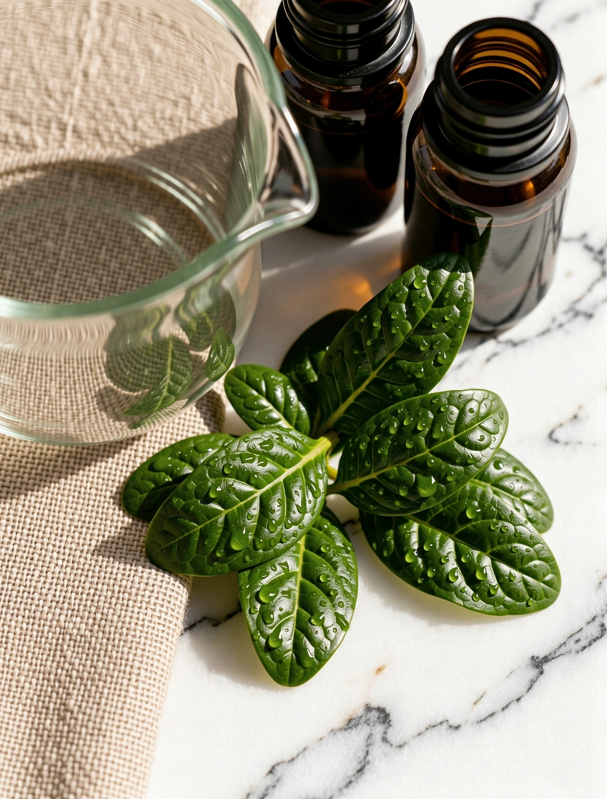 Organic ingredients and clinical glassware